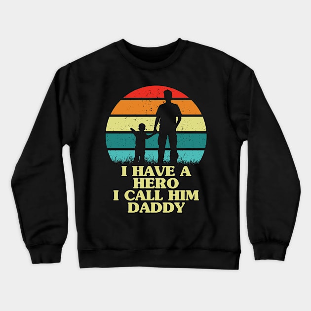 Father's Day Best Dad Ever Retro Sunset Father's Day Crewneck Sweatshirt by Schwarzweiss